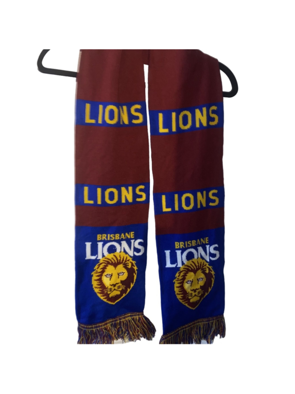 Unisex AFL Brisbane Lions One Size Blue Red Knit Scarf